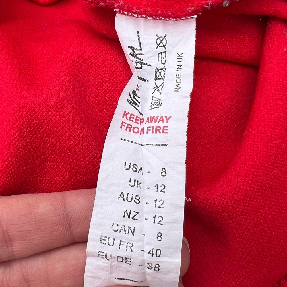 SOLD- Nasty Gal Red Faux Wrap Puff Sleeve Mini Dress Size 8 - Picture 3 of 4
